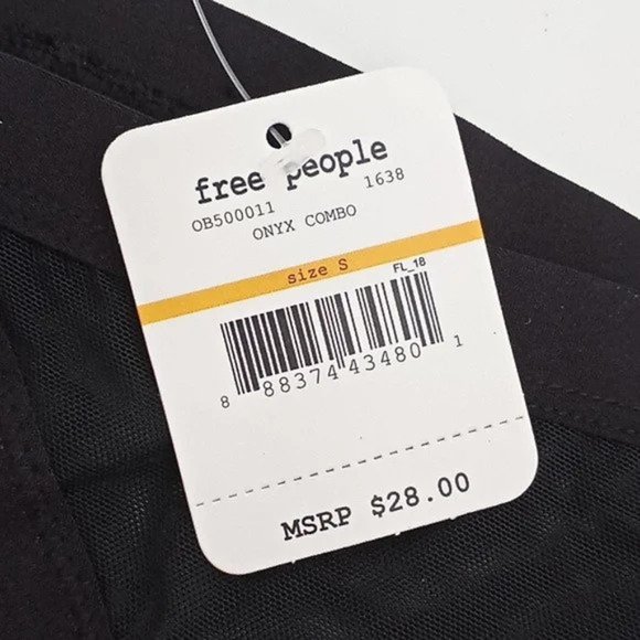 Free People Daydreamer Embroidered Mesh Panty Onyx S - Picture 6 of 6